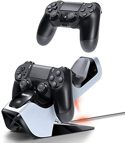 Бионик Моќност ШТАНД PS4 Контролер Полнач: Компатибилен Со PlayStation 4, Продавница И Брзо Полнење 2 Безжични DualShocks, Индикатори