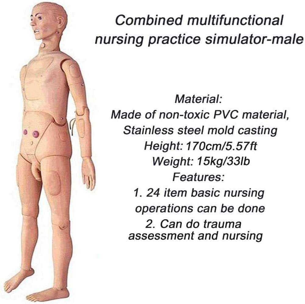 Туоже Грижа За Пациенти Маникин Човечки Анатомски Модел Со Големина на Живот од 5,57 стапки За Обука За Нега Вештини За Нега