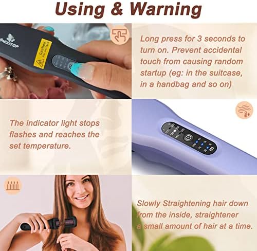 Fernida четка за затегнување на косата - четка за зацрвстување на безжични производи за жени, преносен мини чешел за затегнување