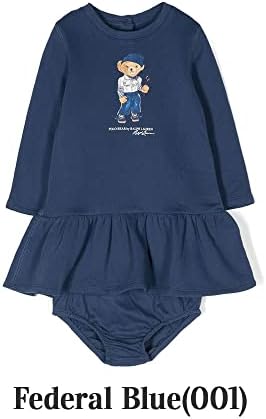 Фустан од фустан на Поло Ралф Лорен девојче, мечка, сет 18 месеци Федерално сино