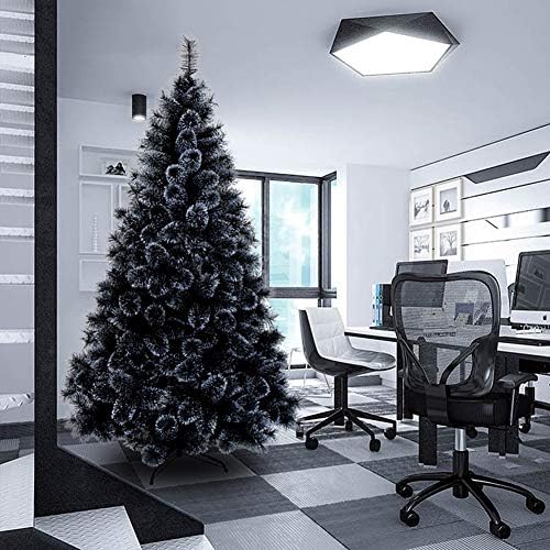Cyayq црно вештачко божиќно божиќно дрво Премиум смрека шарка со автоматски метални штандови украсени дрвја Божиќно дрво празник декорација-d