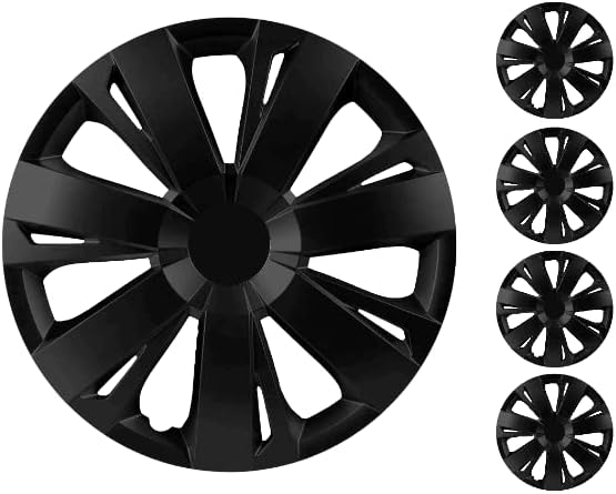 Копри сет од покривка од 4 тркала од 15 инчи црни Hubcap Snap-on Fits Toyota Camry