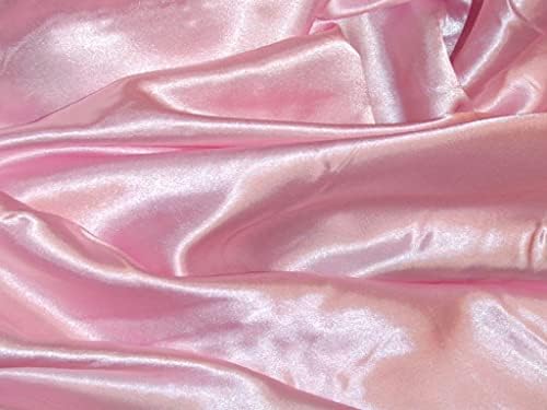 ДИЗАЈН КОЛИЧКА Светло Розова Свиленкаста Обична Јапонска Сатенска Ткаенина Пакет Од 1 Метар Ширина 43 Инчи-109 см   ЗА Уметност