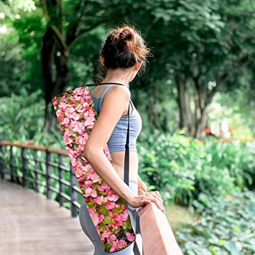 Цветни полиња со јога мат торби со целосна зипска торба за жени за жени, вежбање јога мат носач со прилагодлива лента
