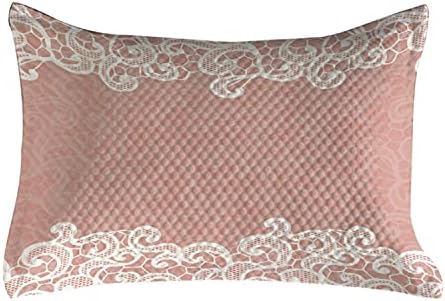 Амбесон праска ватирана перница, чипка дизајн на мека обоена позадина украсна шема свадба инспирирана слика, стандарден наслов