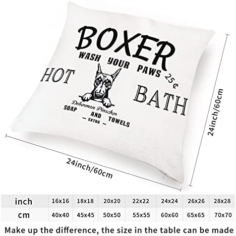 Dobermann Pinscher фрли перница кучиња боксер измијте ја вашата шепа за перниче за кучиња за кучиња за кучиња за подароци, расадник декор,