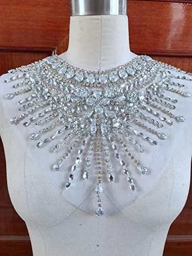 Handmad Sew на Rhinestones Applique на мрежни кристални закрпи со камења sequins монистра за свадбени појаси за свадбе