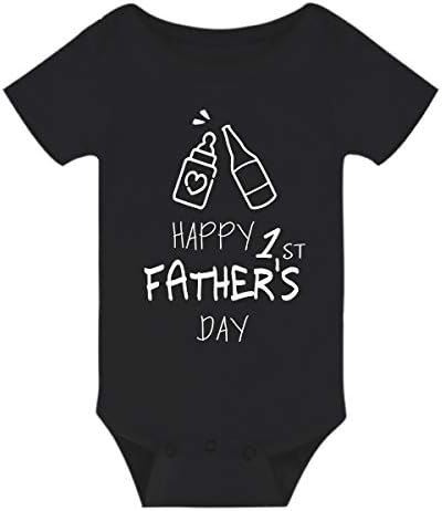 Риксин Среќен ден на таткото на таткото, новороденчиња за новороденчиња, девојчиња Памук Ромпер, подароци од прв тато
