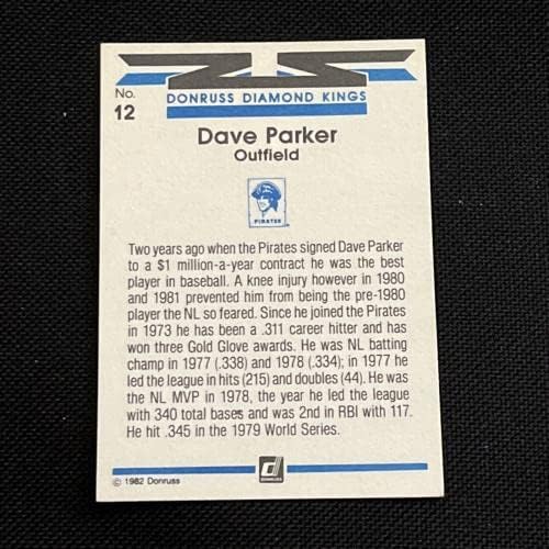 Дејв Паркер 1982 Донрус Дијамант Кингс потпиша автограмирана картичка 12 Пирати - Бејзбол плоча со автограмирани картички