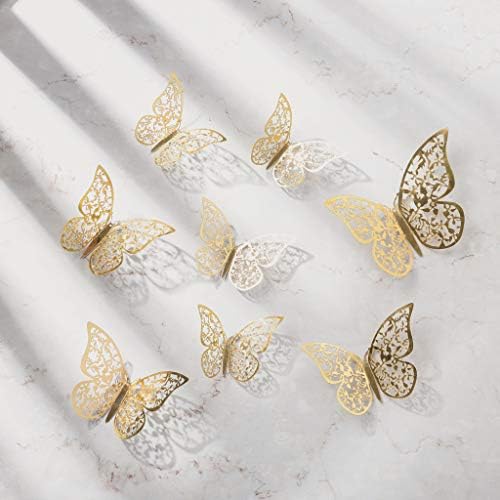 Canafa 12 парчиња 3D Hollow DIY пеперутка комбинација Отстранлив мурал декор wallидни налепници декорации wallид декор дома детска соба дневна