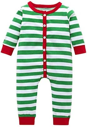 Дете за бебиња девојки момчиња Божиќ ропер скок со ленти со долг ракав Божиќ пижами Домашна облека 6М-3Т