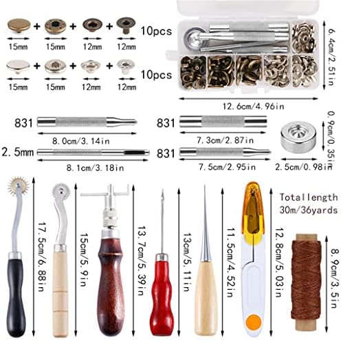 ygqzm Професионална кожна занаетчиска алатки комплет за шиење на рака за шиење за шиење на шал