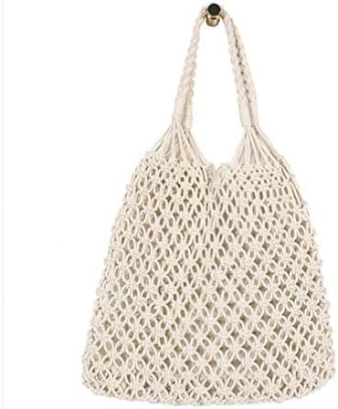 Кичвое плажа памучна вреќа со жица плетени торби мрежи за торбички за намирници што може да