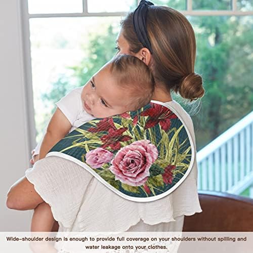 Yyzzh цветна шема роза божрка од крин цвет муслински крпа за бебе 4 пакувања памучни бебиња за бебиња за миење садови за момче