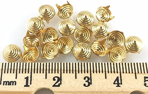 Nailheads - дамки - столпчиња: големина 30 спирално злато финиш - 100 компјутер - 6мм 15/64 “