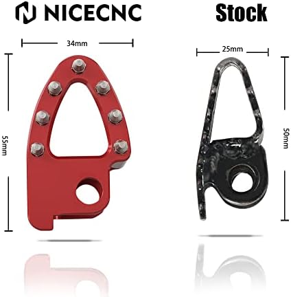 NICECNC Црвена педала за сопирачка за зголемување на плочката на рачката на рачката на рачката, анодизиран со Honda XR650L 1993-2022