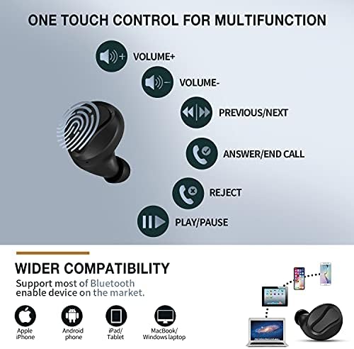 АНРИЗАН Т04 Вистински Безжични Слушалки Bluetooth 5.0 Слушалки Контрола На Допир Со Куќиште За Полнење Во Слушалки За Уши Со Микрофон За Поништување