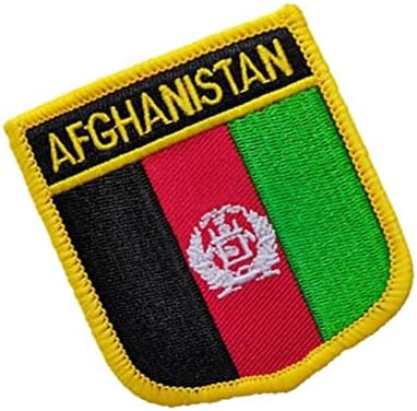 Меѓународно авганистанско знаме извезени закрпи Тактички морал Апликација за прицврстување на железо на шиење на амблем лепенка 2 парчиња