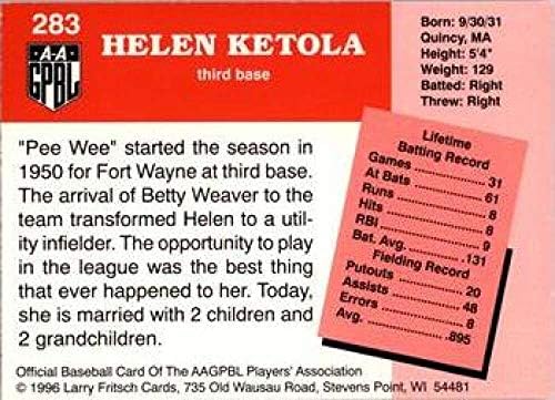 1996 AAGPBL Серија 2 Бејзбол 283 Хелен Кетола Форт Вејн Дејзис РЦ дебитант Официјални се-американски девојки Професионална картичка за