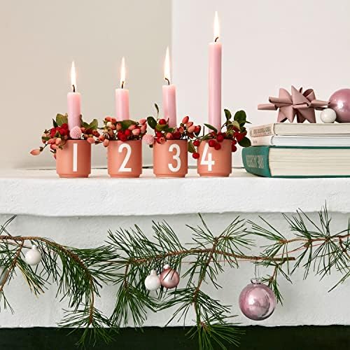 Дизајн Писма Еспресо Чаши Во собата на 4 | Доаѓањето свеќа држач | Божиќ декорација | 50мл Мали Кафе Чаши со врежани писма | благодарноста