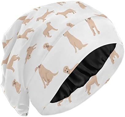 Капаче за спиење Лабрадор ретривер куче сатен наречен памук памук слабиот череп капа за череп капа за ноќна коса капа за жени