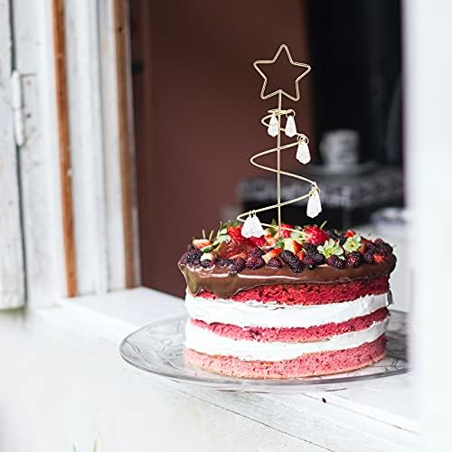 Галпада Божиќни Украси 16 ПАРЧИЊА Божиќна Декоративна Торта Топер Железна Уметност Бисер Приврзок Ѕвезда Божиќна Торта Изберете