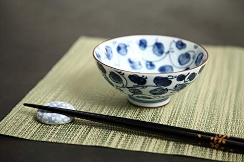Mino Ware Јапонски керамички сет - Традиционални јапонски чинии со ориз - сини и бели азиски чинии - рачни насликани чинии - Премиум јапонски