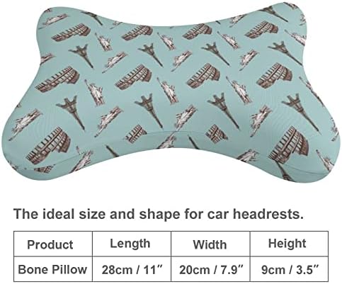 Обележје перница за вратот на вратот од 2 перници за потпирачи за глава во форма на коски за патнички домашни украсни декоративни