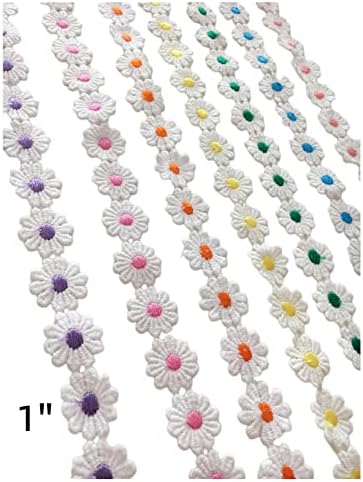 Hellensp 7 јарди 1 '' Daisy цветна чипка трим Везење украсување чипка цветна лента за шиење занаетчиска декорација