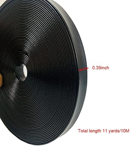 11 јарди двострани ленти од кожна лента од 0,4 инчи ширина рамен кабел DIY црна кожна лента за ленти за правење торби занаетчиски занаети