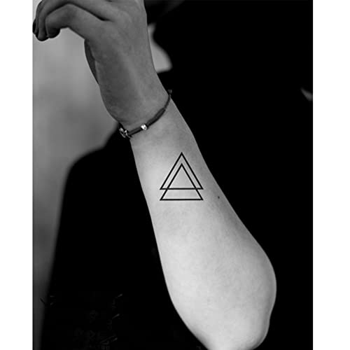 Отати Мали Симпатична Привремена Тетоважа Рачен Зглоб Геометриски Триаголници