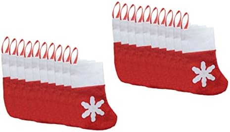 Clispeed 20 парчиња чорапи за елки за елки, држач за прибор за јадење, организатори на рамнини, Божиќна забава, фаворизирање