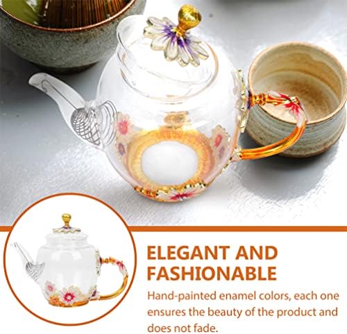 Зеродеко стаклен чајник чај чај котел цветајќи лабави производи од лисја за домашна кујна чиста