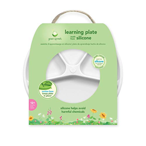 Плоча за учење зелени зеле | Му помага на детето да развие независни вештини за јадење | Отпорен на топлина силиконски, база на