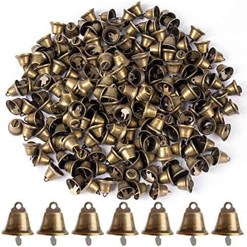 Framendino, 200 пакувања бронзени мини џингл sвончиња гроздобер занаетчиски декоративни sвона 16мм мали слободни bellвончиња Божиќни