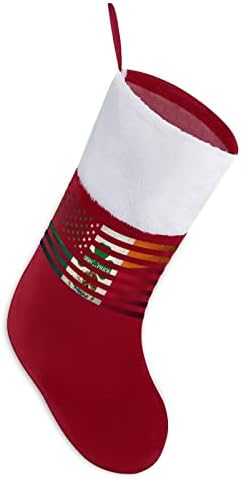 Ирско гордост мексиканско американско знаме Божиќно порибување чорапи печати Божиќно дрво од камин