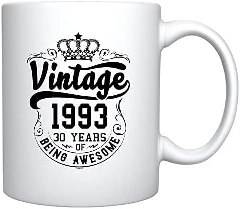 Верако круна гроздобер 1993 години на тоа да биде прекрасна керамичка кафе кригла 30 -ти роденденски подарок за него нејзиниот валкан триесет