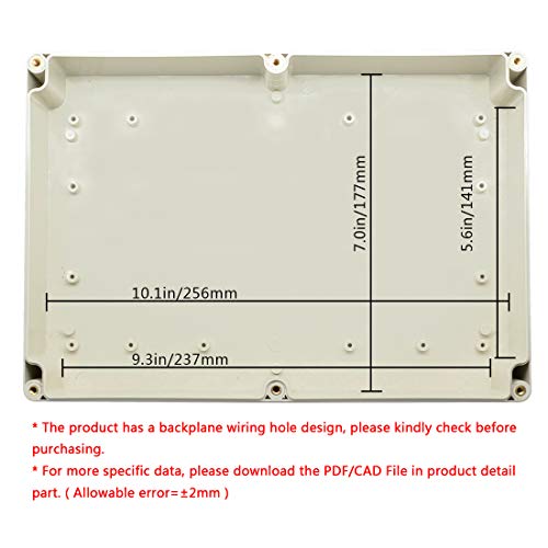 Лимотехнох водоотпорен водоотпорен прашина IP65 ABS пластична спојка кутија Универзална електрична проектна куќиште бледо сива 10,4