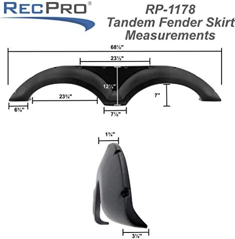 RecPro RV Тандем Браник Здолниште | Класичен Стил | Пластични Трим Калапи | Црна