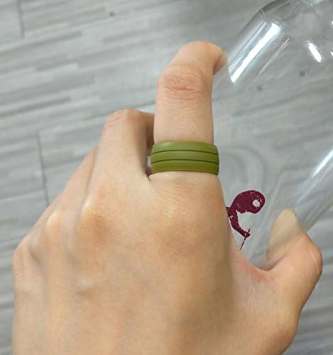 Менс силиконски венчален прстен бенд 2 пакет силиконски прстени за активни мажи жени, зелена црна боја