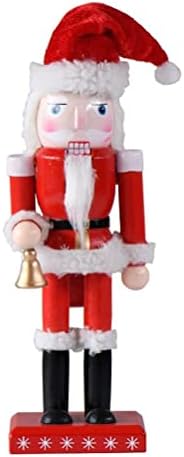9,8 инчи оревчери Божиќни Декорации Дедо Мраз со bellвона во рака, украси за украсување на Божиќ за полици и табели, декор за фигура