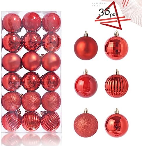 Ксинлинлин елка топки украси, украси за топки за новогодишна елка, 36 парчиња 1,57 '' Shatterproof Пластични украси за новогодишни елки за