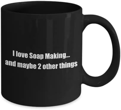 Смешно сапун правејќи хоби класична кригла за кафе: сакам правење сапун. И можеби. Одличен подарок за хобисти црна 11oz