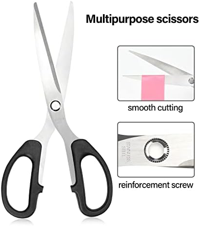 Ekcirxt ножици сет од 4, повеќенаменски остри ножици со премиум сечила од не'рѓосувачки челик, рачки за удобност за удобност, ножици