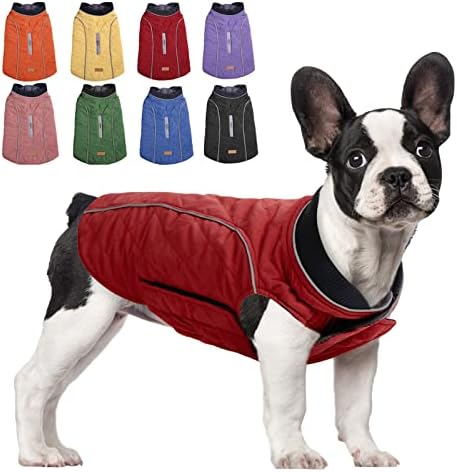 Sunfura топло куче Зимска јакна, ветровотно кучиња ладно временски палта постепено елек за зима, рефлексивно и прилагодливо куче зимско
