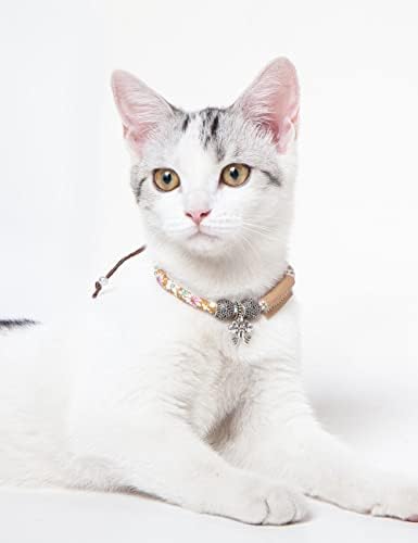 Touchcat Lucky Cat Шармира Дизајнер Ѓердан За Мачки-Јака За Мачки со прилагоден накит за мачки и акцентирано јаже со монистра