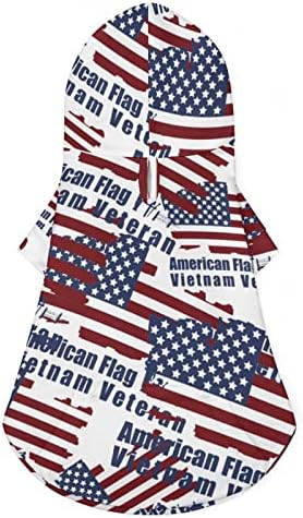 Американско знаме Виетнам ветеран домашен дуксер Зимска качулка со капа за кучиња мачки кутре облека симпатична печатена подарок
