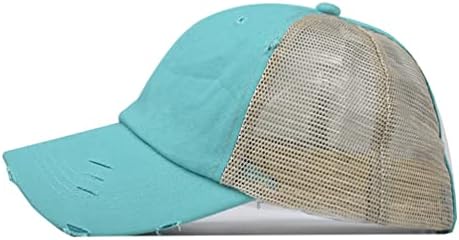 Ретро измиена капа за бејзбол, женска искината мрежа Висока капа за конска опашка разноврсна капа за капакот на камионот на задниот