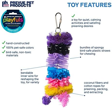 Prevue Pet Products Preen & Pacify Calypso Creations Creations Strapter Bird Toy 62634