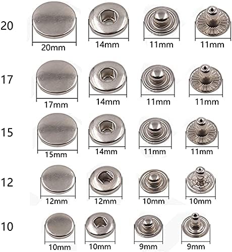 AccDuer 10 Поставете метални притиснете столпчиња за шиење копче за прицврстување на копчето за шиење на кожни занаетчиски торбички